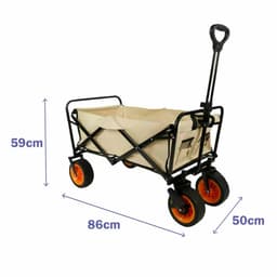image-Marbueno Folding Multi-Purpose Cart Steel 200 KG Beige Garden, Beach, Camping 86X50X59 cm