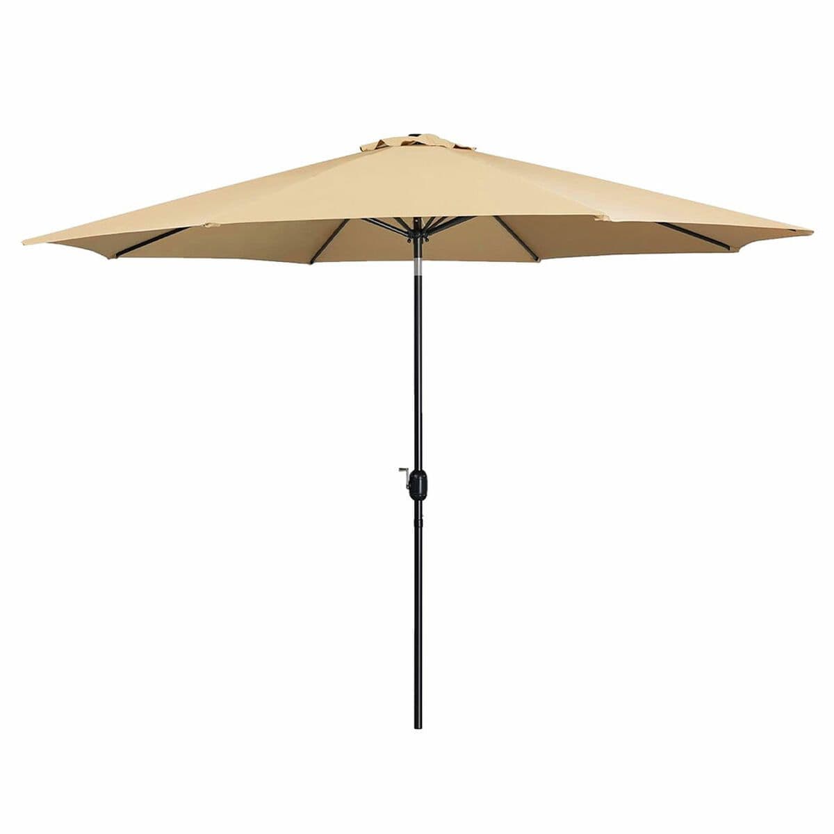 image-Marbueno Parasol Acero 8 Varillas 270 cm Poliéster Marrón Jardín Piscina 10482