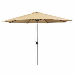 image-Marbueno Parasol Acero 8 Varillas D300 cm Poliéster Marrón Jardín, Piscina, Terraza