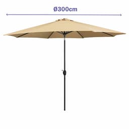 image-Marbueno Parasol Acero 8 Varillas D300 cm Poliéster Marrón Jardín, Piscina, Terraza