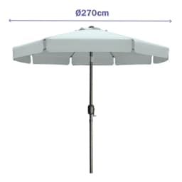 image-Marbueno Umbrella Steel 8 Ribs D300 cm Polyester White Garden, Pool, Terrace 10489