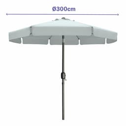 image-Marbueno Umbrella Steel 8 Ribs D300 cm Polyester White Garden, Pool, Terrace 10491