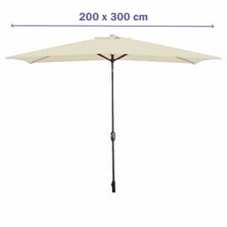 image-Marbueno Parasol Acero 8 Varillas 200x300 cm Poliéster Beige Jardín, Piscina 10493