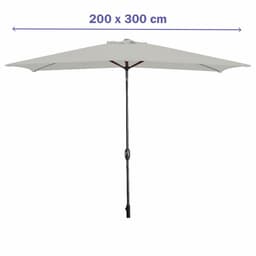 image-Marbueno Parasol Acero 8 Varillas 200x300 cm Poliéster Blanco Jardín Terraza 10494