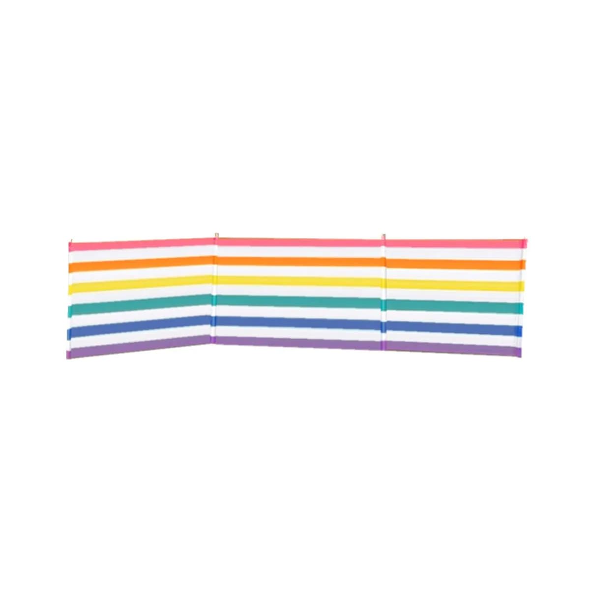 image-Windbreak 4 Poles Steel Polyester Stripes 360X80 cm Beach, Pool, Garden, Camping 10496