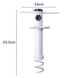 image-Marbueno Suction Parasol Spike Steel White 35.5x15x6 cm Beach and Garden 10506