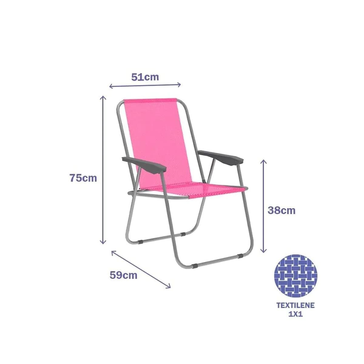 image-Folding Chair Marbueno 59 x 75 x 51 cm Pink