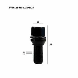 image-Set Nuts OMP 33 mm Black M12 x 1,50