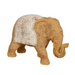 image-Decorative Figure Romimex Beige Natural Elephant Rattan
