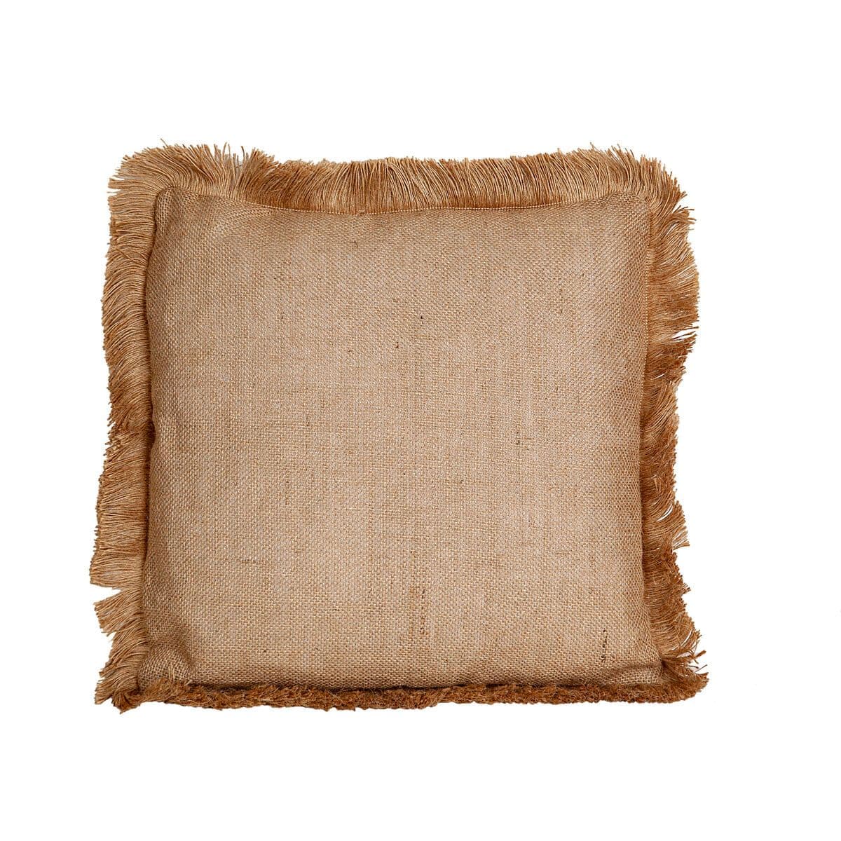 image-Cushion Romimex Brown With tassles 45 x 10 x 45 cm