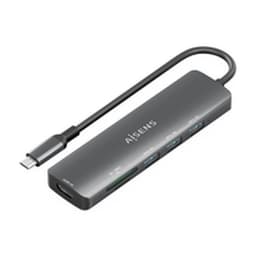 image-USB Hub Aisens USB-C DOCK 6 EN 1 Grey
