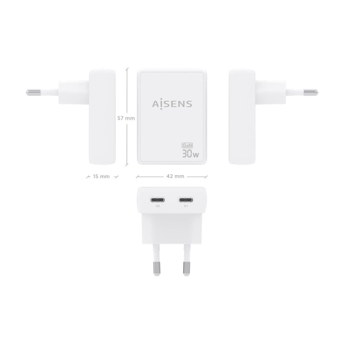 image-Wall Charger Aisens ASCH-30W2P075-W White 30 W
