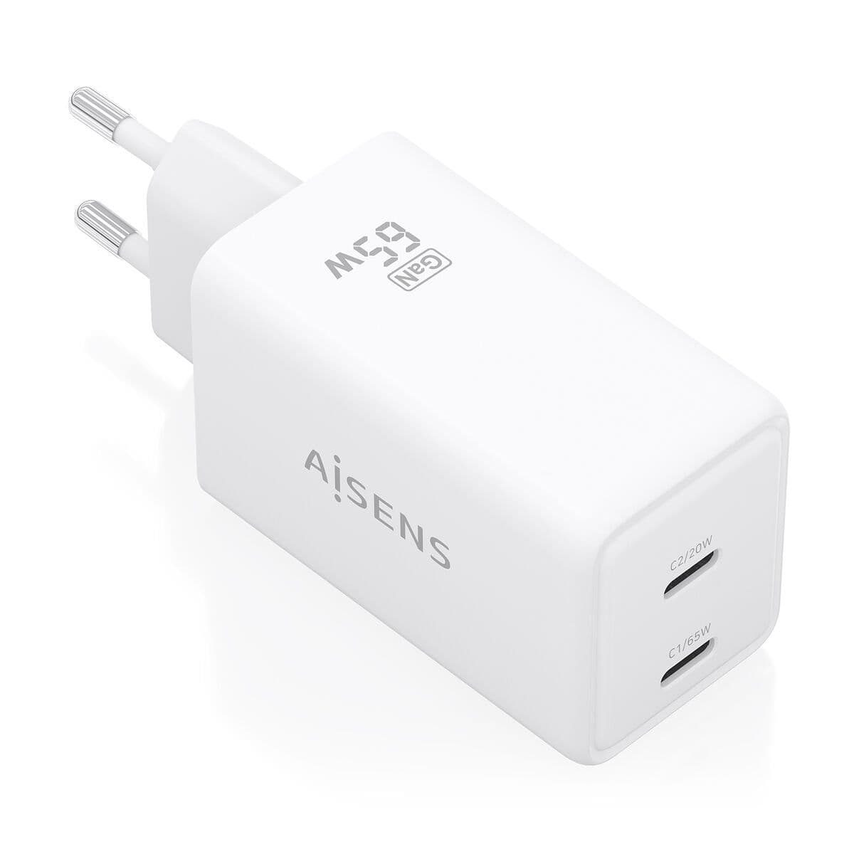 image-Wall Charger Aisens ASCH-65W2P078-W White 65 W