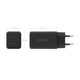 image-Wall Charger Aisens ASCH-65W2P079-BK Black 65 W