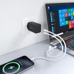 image-Wall Charger Aisens ASCH-65W2P079-BK Black 65 W
