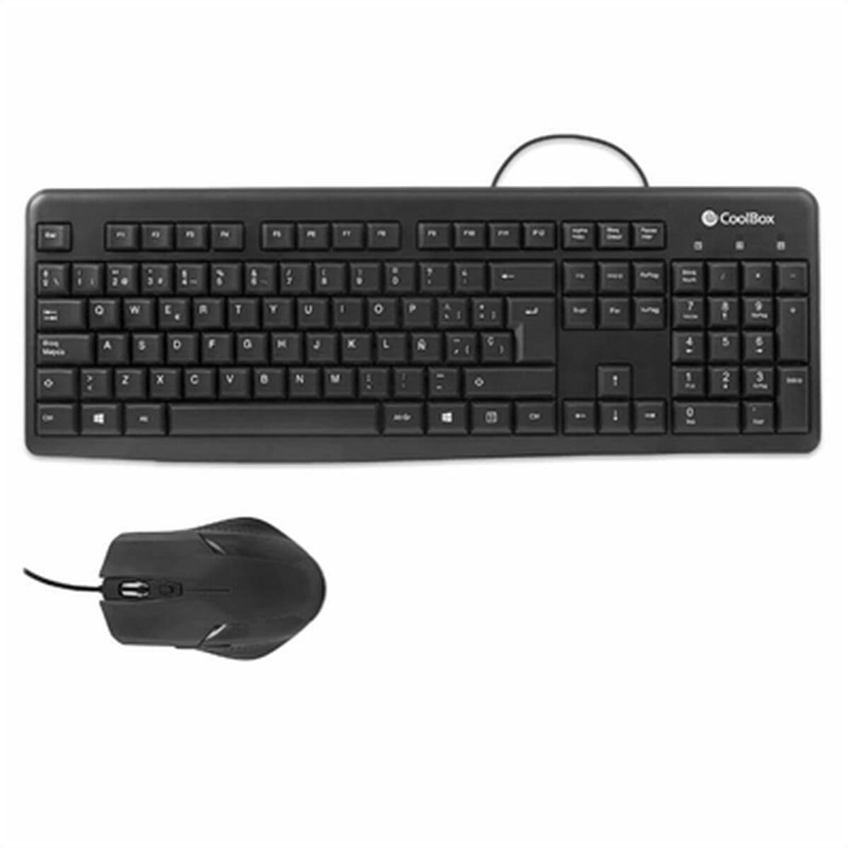 image-Keyboard and Mouse CoolBox COO-KTR-01U Black Spanish Qwerty QWERTY