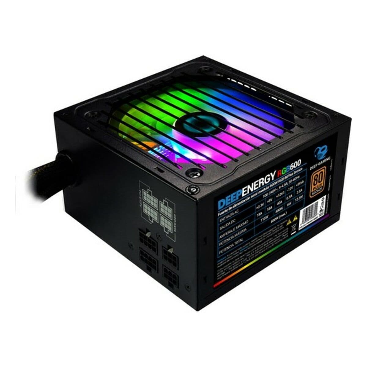 image-Power supply CoolBox DG-PWS600-MRBZ ATX 600W RGB Black Ø 12 cm x 1