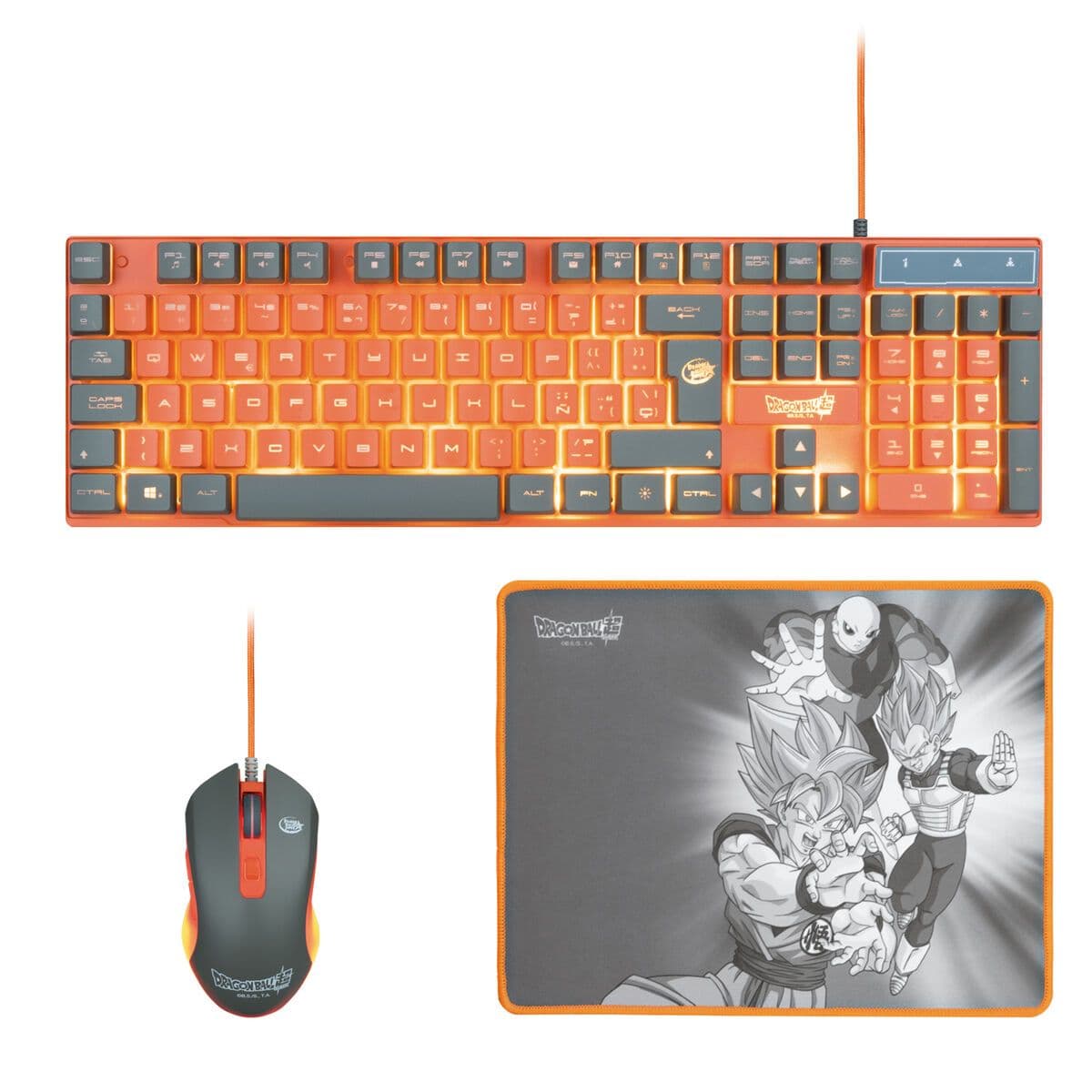 image-Keyboard and Mouse FR-TEC Dragon Ball Spanish Qwerty Orange