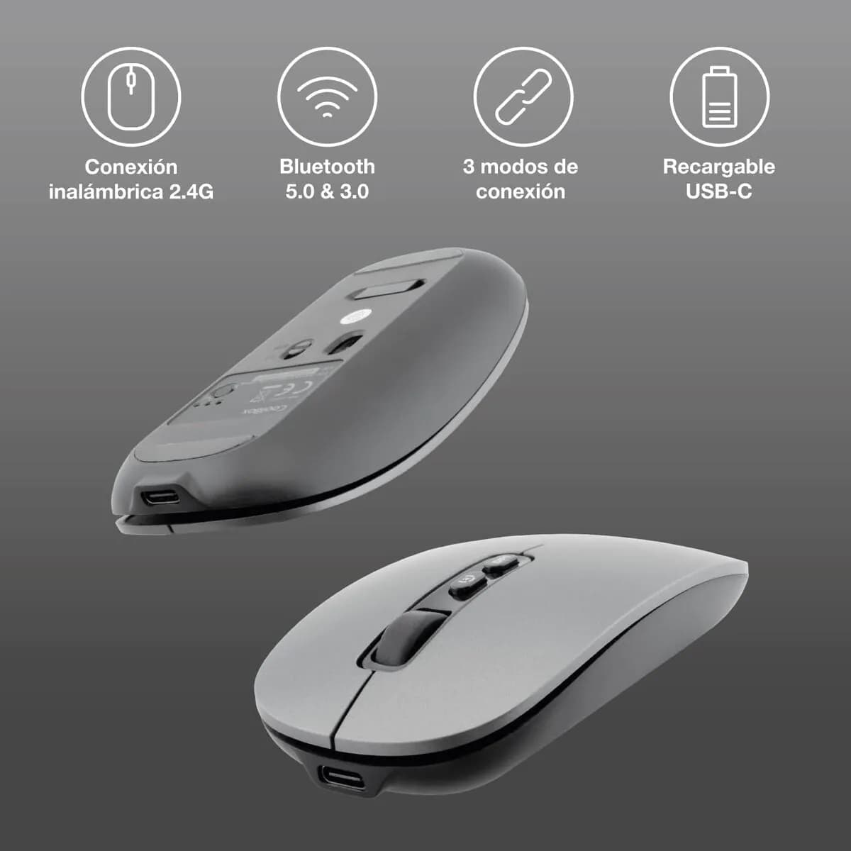 image-Wireless Mouse CoolBox COO-MOU-W02-G Grey 1600 dpi