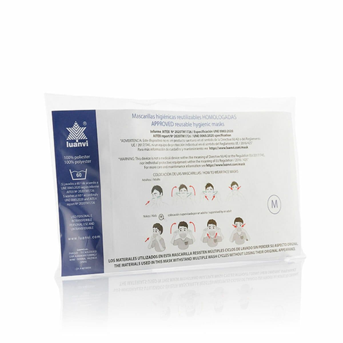 image-Hygienic Reusable Fabric Mask Beard Luanvi Size M Pack of 3 units