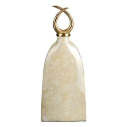 image-Vase 24 x 13 x 64 cm Crystal Golden Metal White