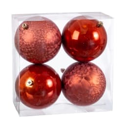 image-Christmas Baubles Copper Plastic 10 x 10 x 10 cm (4 Units)