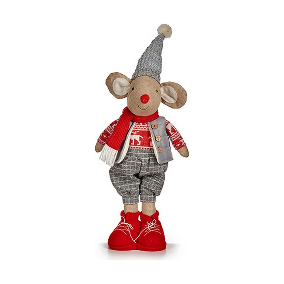 image-Christmas bauble Krist+ White Red Grey Cream Mouse Christmas 48 cm 16 x 60 x 20 cm
