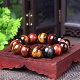 image-Tiger Eye Bracelet Natural Crystal Stone Buddha Bead Bracelet