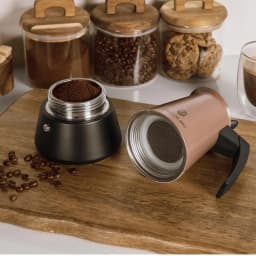 image-Cecotec Italian Coffee Maker Piccolina 200 Stainless Steel 2 Cups 100ml Beige Drip Stop