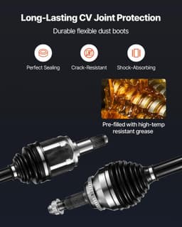 image-VEVOR CV Axle Shaft Assembly, 2 Pieces Front Left & Right (Driver and Passenger Side), Automotive Replacement CV Joint Axles Pair Compatible with 2004-2010 Toyota Sienna, Alloy Steel & Carbon Steel