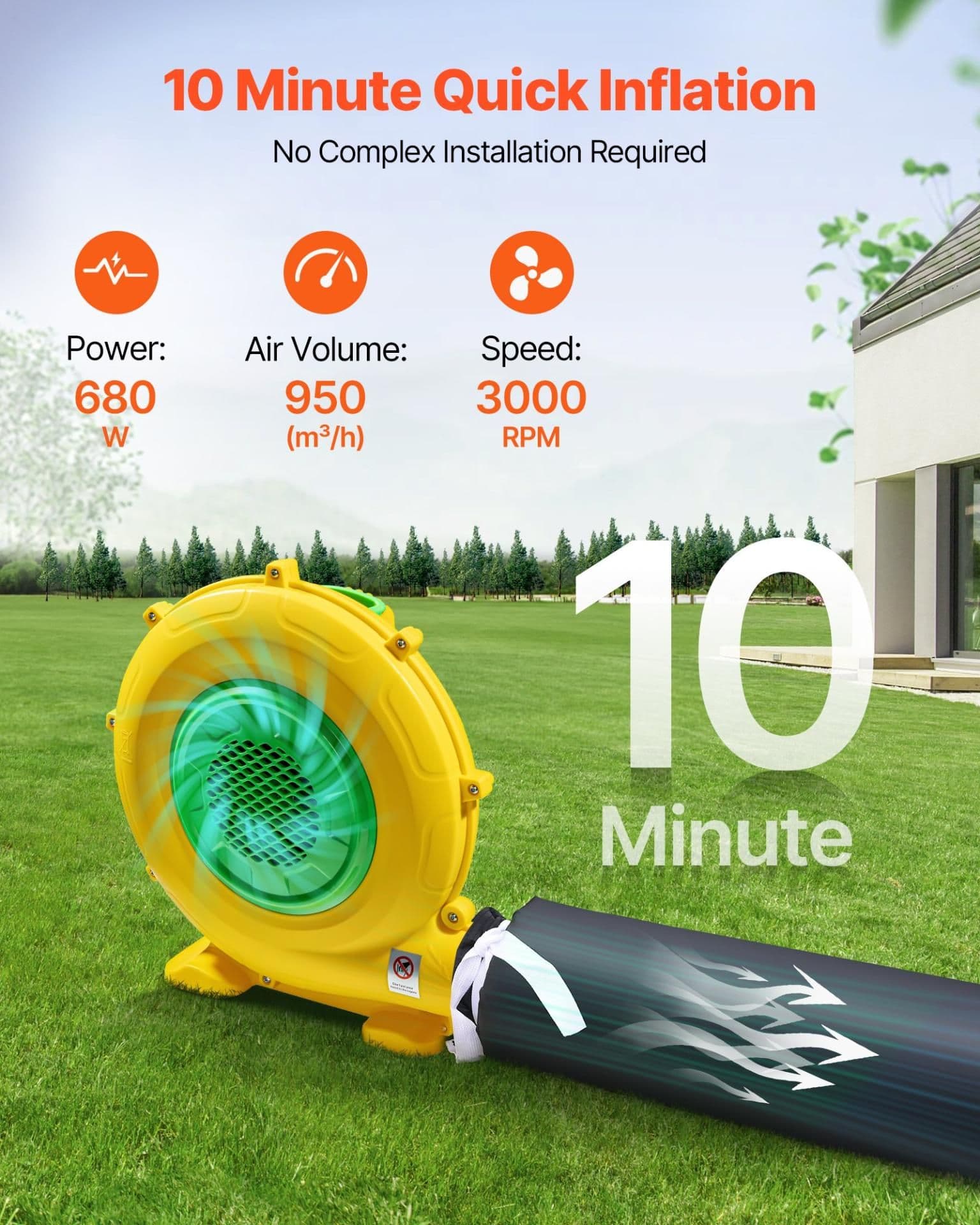 image-VEVOR Inflatable Nightclub, 19.7 x 16.4 x 12 ft Inflatable Party Tent with 680W Blower & Sandbag, Ventilated Blow up Night Club with 2 Windows, Air Cube House for Event Birthday Wedding Party