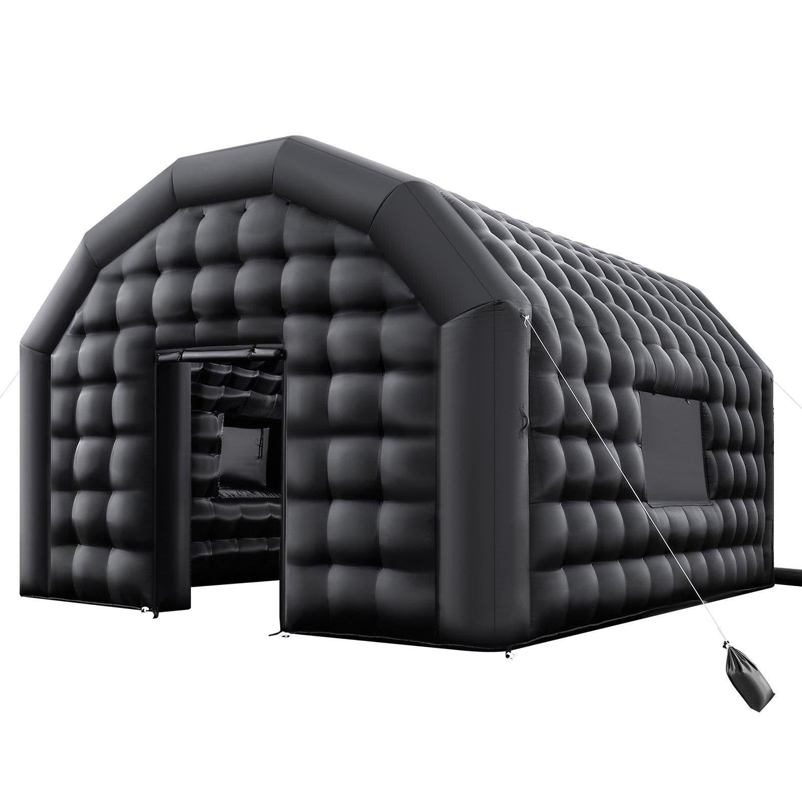 image-VEVOR Inflatable Nightclub, 19.7 x 16.4 x 12 ft Inflatable Party Tent with 680W Blower & Sandbag, Ventilated Blow up Night Club with 2 Windows, Air Cube House for Event Birthday Wedding Party