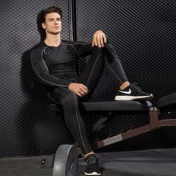 image-Men's Fitness Training Suit Black XXL