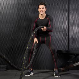 image-Men's Fitness Training Suit Black XXL