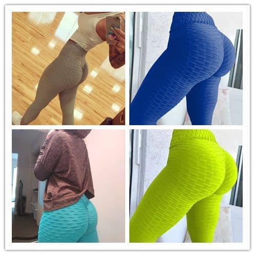 image-Booty Lifting Anti Cellulite Scrunch Leggings Without Pocket