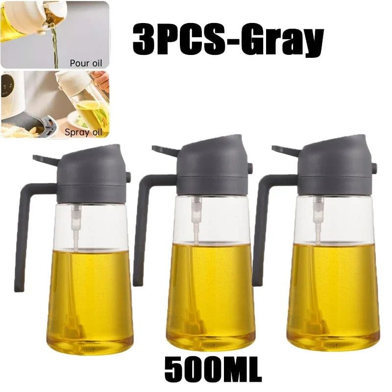 image-200/300/500ml Oil Spray Bottle BBQ Cooking Olive Oil Sprayer Plastic Baking Oil Spray Empty Bottle Vinegar Bottle Or Oil brush