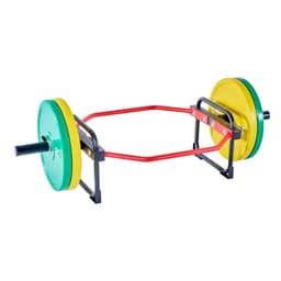 image-VEVOR Trap Bar Hex Bar, 2-Inch Hex Barbell, 500 LBS Capacity Shrug Bars, Weightlifting and Strength Training Equipment, Home Gym for Squats, Deadlifts, Shoulder Presses, Red