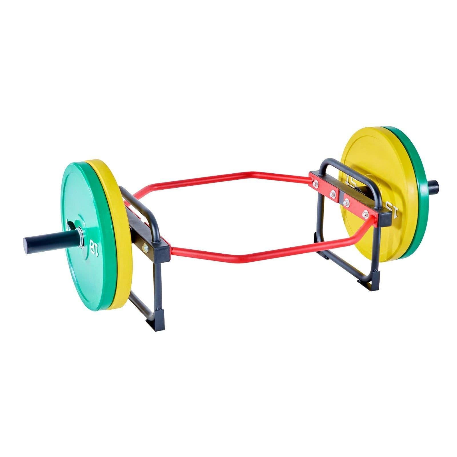 image-VEVOR Trap Bar Hex Bar, 2-Inch Hex Barbell, 500 LBS Capacity Shrug Bars, Weightlifting and Strength Training Equipment, Home Gym for Squats, Deadlifts, Shoulder Presses, Red