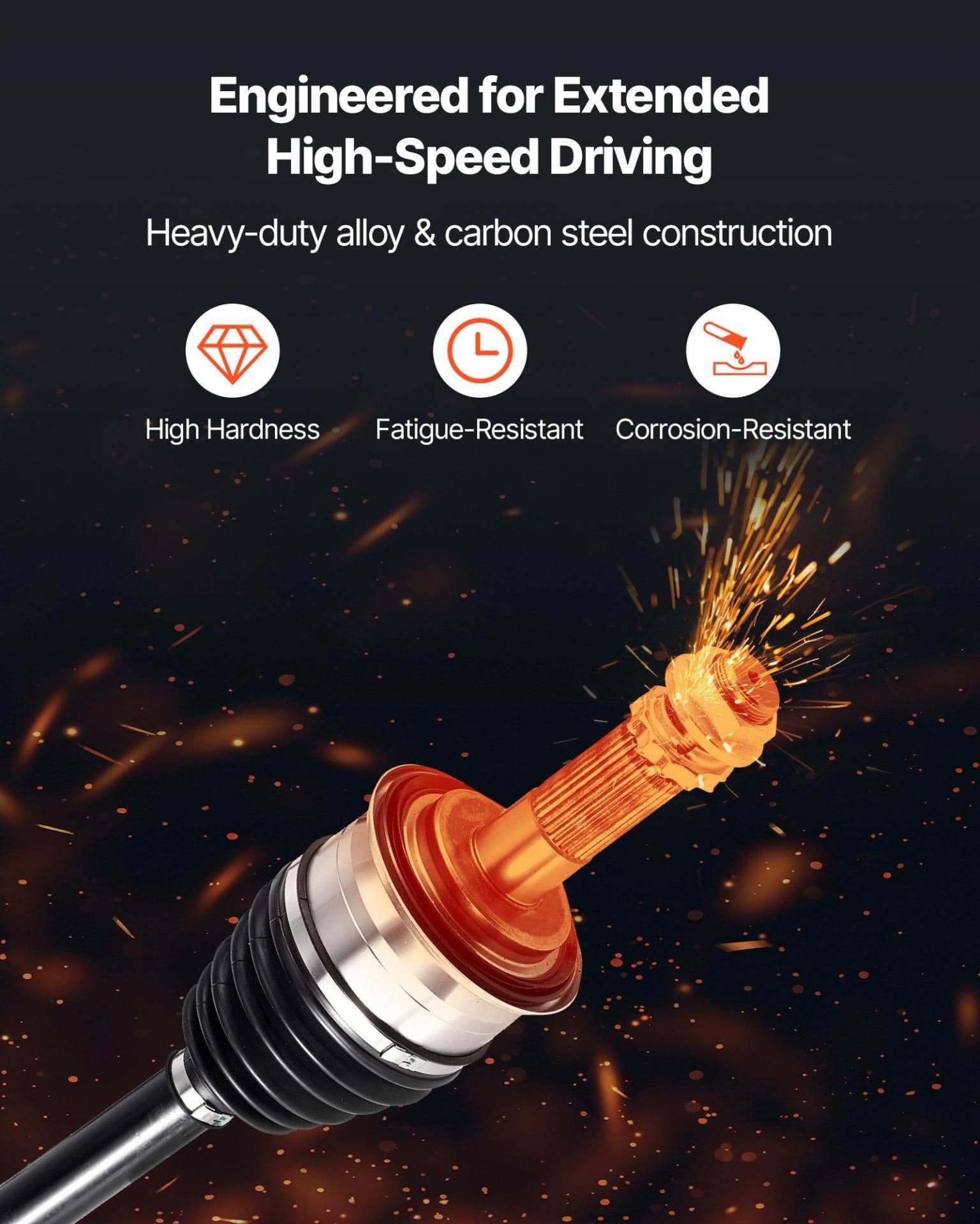 image-VEVOR CV Axle Shaft Assembly, 2 Pieces Front Left & Right (Driver and Passenger Side), Automotive Replacement CV Joint Axles Pair Compatible with 1996-2002 Toyota 4Runner, Alloy Steel & Carbon Steel