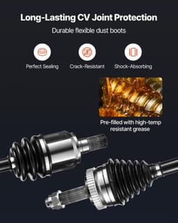 image-VEVOR CV Axle Shaft Assembly, 2 Pieces Front Left & Right (Driver and Passenger Side), Automotive Replacement CV Joint Axles Pair Compatible with 2011-2014 Hyundai Sonata, Alloy Steel & Carbon Steel
