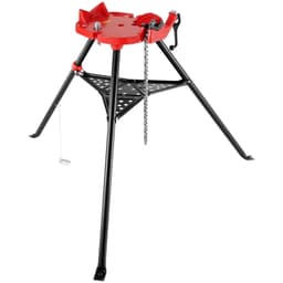image-VEVOR 460-6 Tripod Pipe Chain Vise 1/8"-6" Capacity,Pipe Stand Portable Foldable Steel Legs,Pipe Jack Stands with Tool Tray, Tripod Stand Chain Vise Ideal for a Variety of Pipe Materials