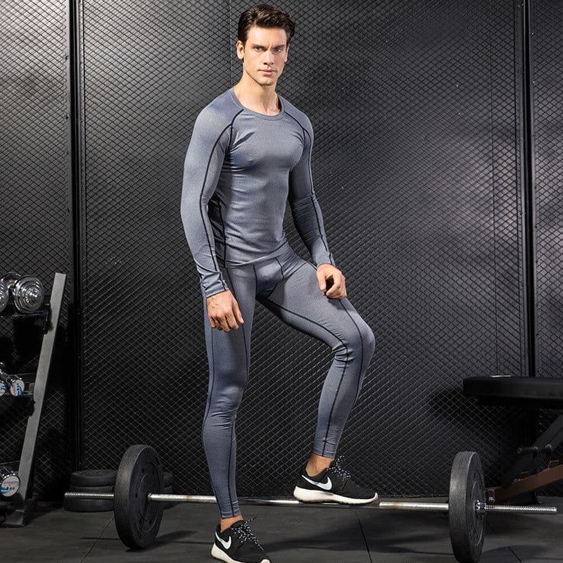 image-Men's Fitness Training Suit Black XXL