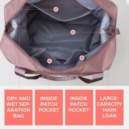 image-Foldable Storage Travel Bag Waterproof Large Capacity Gym Fitness Bag Weekender Overnight For Women