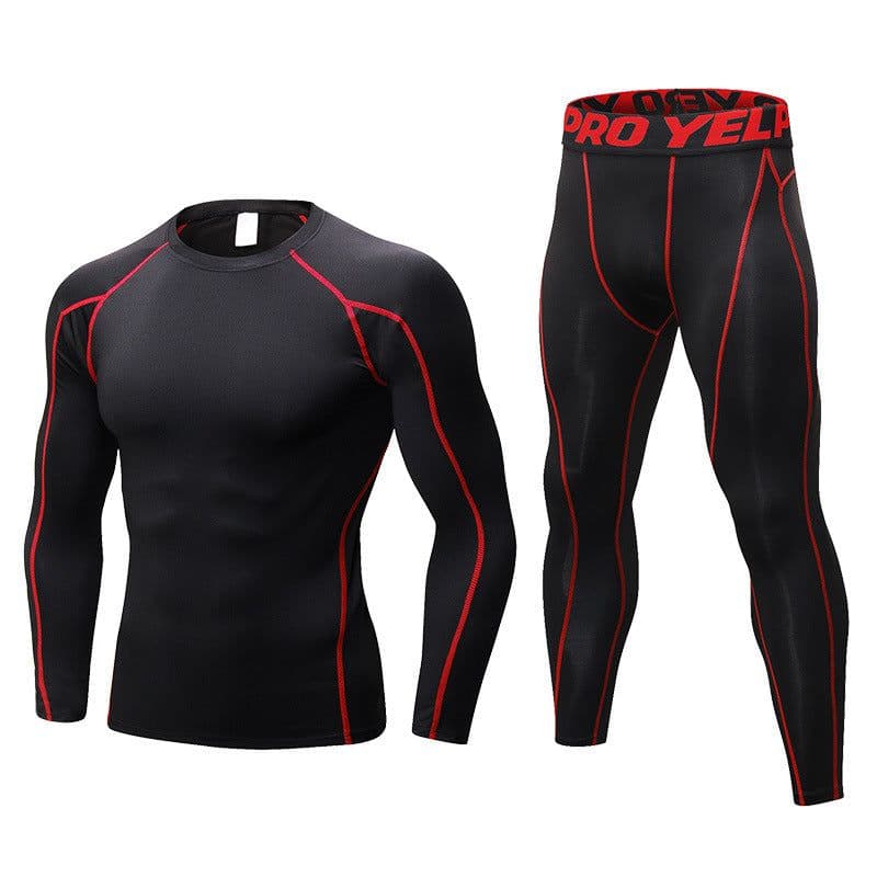 image-Men's Fitness Training Suit Black XXL