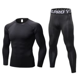 image-Men's Fitness Training Suit Black XXL