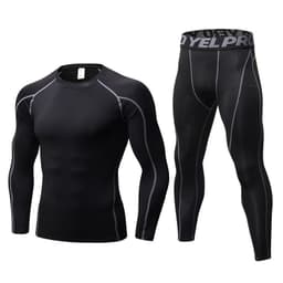 image-Men's Fitness Training Suit Black XXL