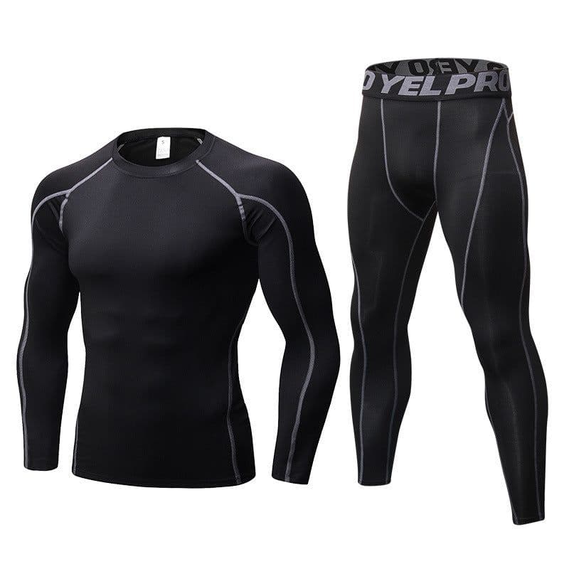 image-Men's Fitness Training Suit Black XXL