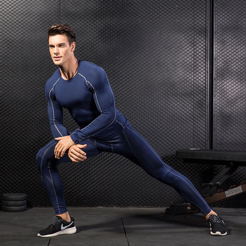 image-Men's Fitness Training Suit Black XXL
