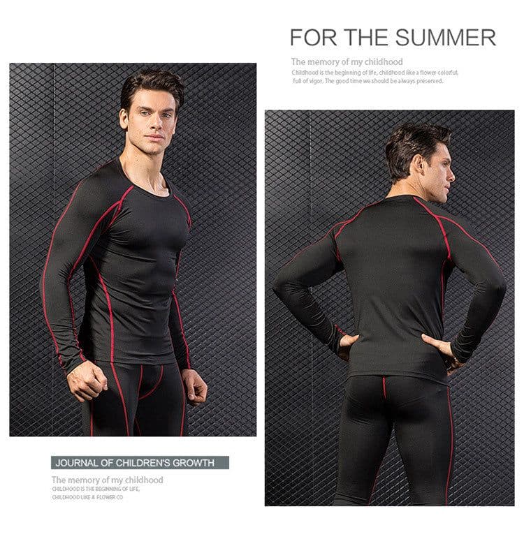 image-Men's Fitness Training Suit Black XXL