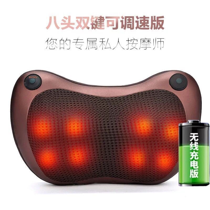 image-Four heads and eight heads multi-function massager infrared cervical spine waist back massager car home massage pillow manufacturer